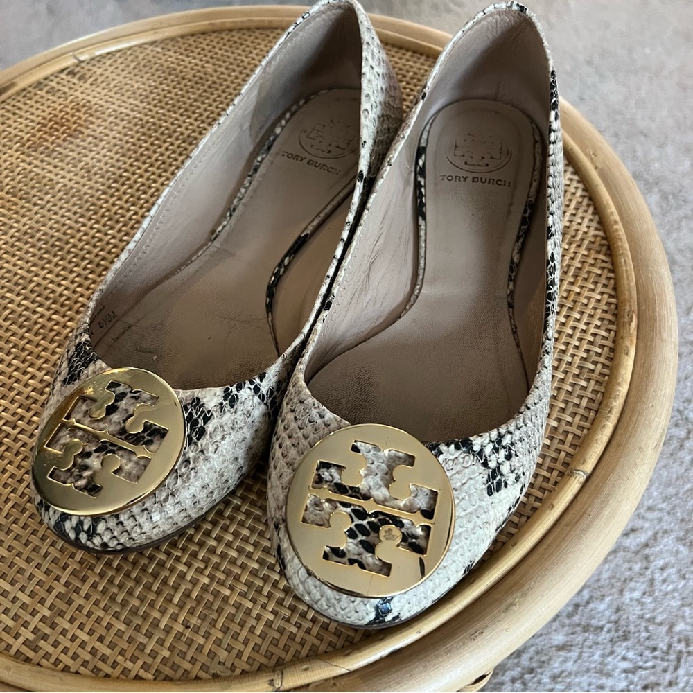 Tory Burch Snakeskin Reva Flats